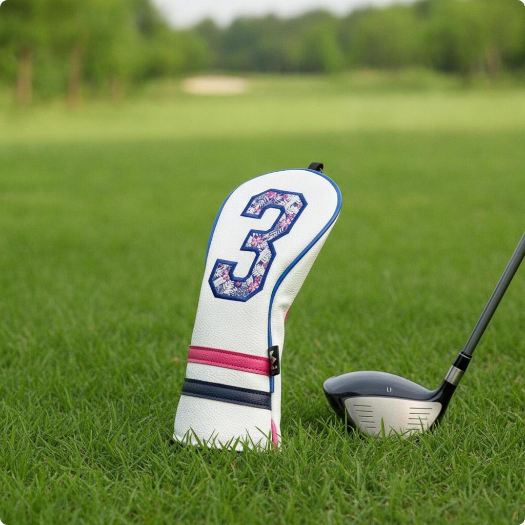 Golf Club Headcover Embroidered Driver Cover with Numbers Textured for