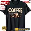 2025/Vintage Style Black T-Shirt with COFFEE Graphic Coffee Cup & Beans Unisex T-Shirt