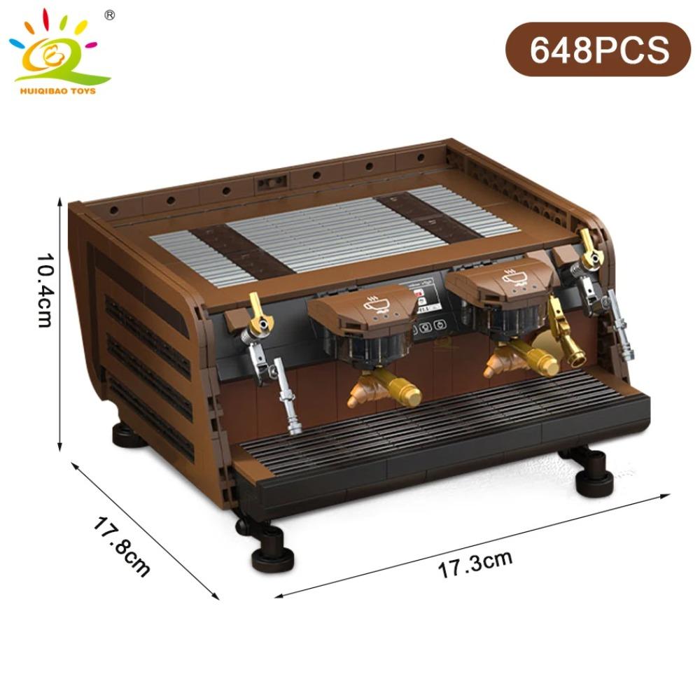 HUIQIBAO MOC Model kávovaru Stavebnice Ozdoby Město Stavební kostky Sada Dětské hračky Pro děti Hra s přáteli Dárek