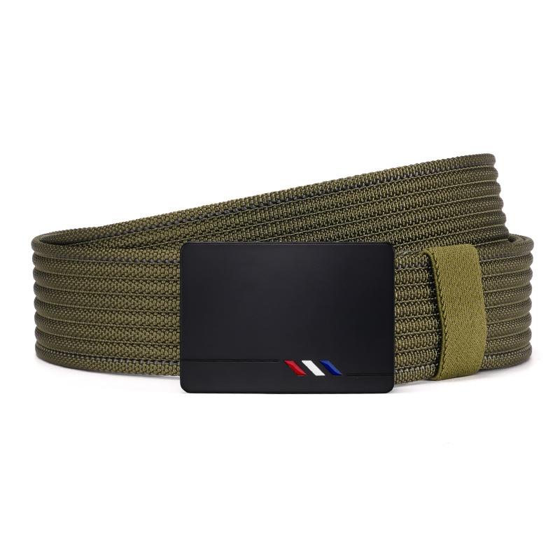 Men's Belt Automatic Buckle Nylon Tactical Braid Belt Middle aged and Young People Outdoor Korean Style Trendy Trouser Belt Belt