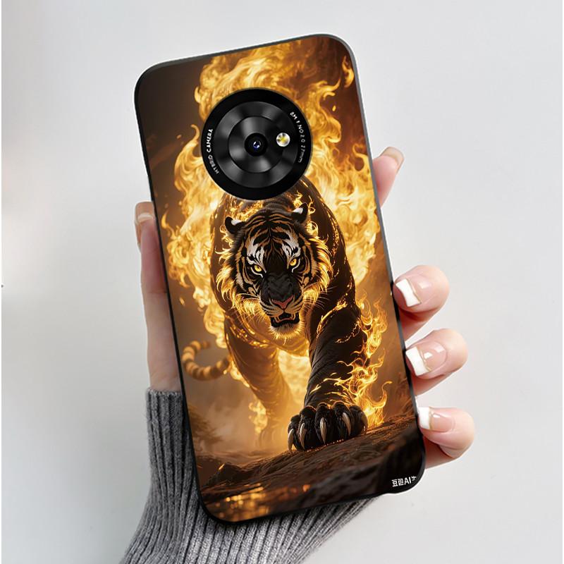 Casing For TCL Suixuetang M1 / OneTouch T615N Phone Case Luxury Dragon Cute Cool Boys Girls Soft Silicone Back Cover Black Shell