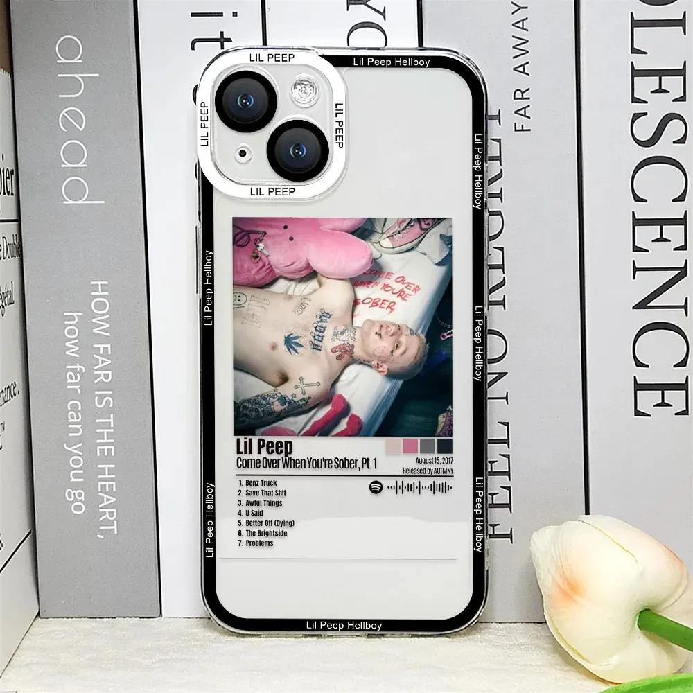 כיסוי טלפון Lil Peep Hellboy Love לאייפון 16 15 14 13 12 11 Pro Max Mini 7 8 15Plus SE2 X XS MAX כיסוי רך שקוף Fundas