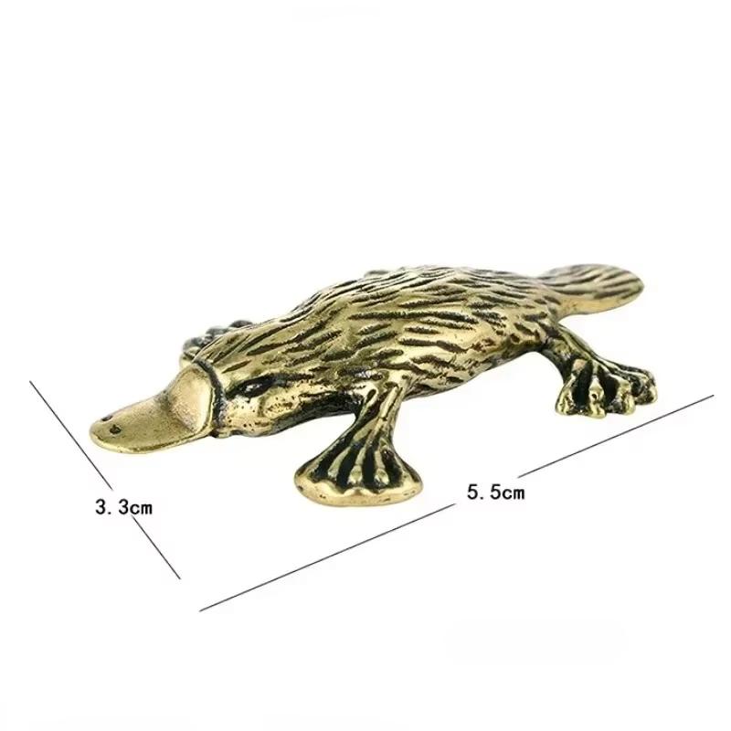 Home Decorations Accessories Children Gifts Solid Brass Animal Platypus Figurine Miniature Tea Pet Crafts Desktop Small Ornament