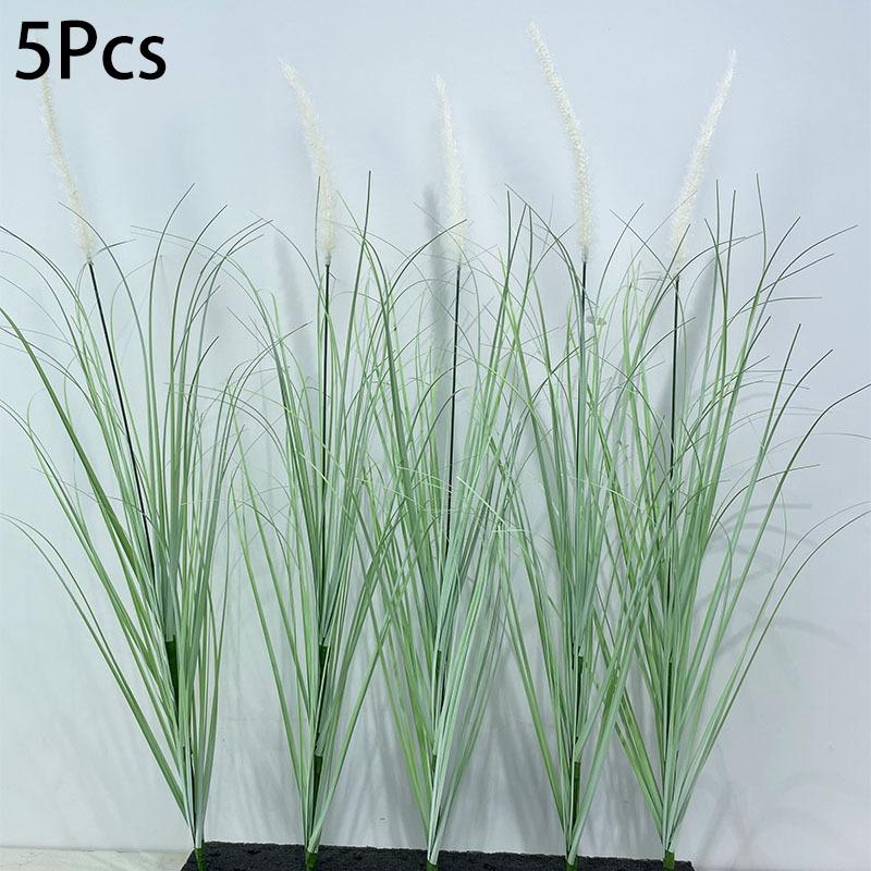 5Pcs Artificial Plants 60cm Fake Plants Lifelike Green Plant Decor Outdoor Indoor Decor Floral Arrangements Foxtail Grass