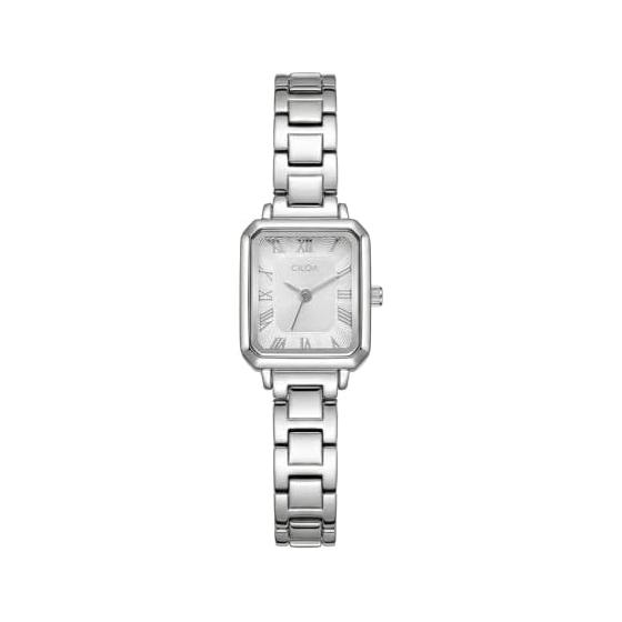 CILOA Women s Watch | Women s Waterproof Watch Square Silver Case Bracelet Daily Waterproof Silver