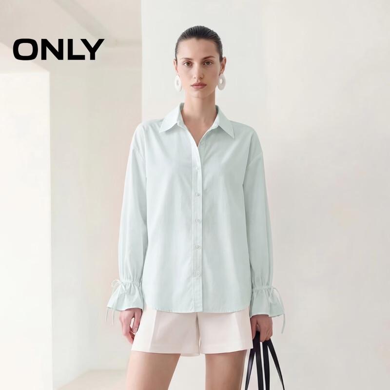 ONLY Women s Ruffle Cuff Lapel Blouse M