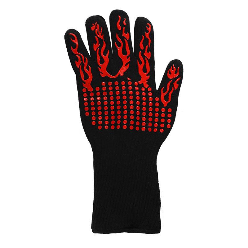 Guantes de barbacoa engrosados, guantes para horno de alta temperatura, resistentes al fuego de 500 a 800 grados, guantes para barbacoa con aislamiento térmico para microondas