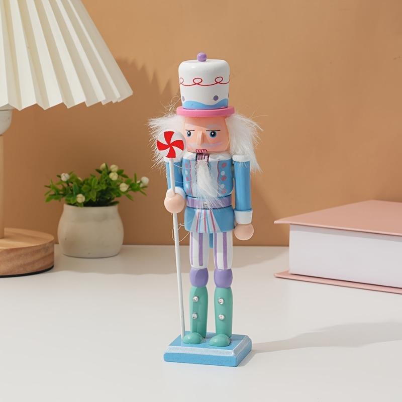 1pcs Colorful Macaron Puppet Figurine Wooden Christmas Ornament Gift for Friends Home Decor Festive Decorative Accessory