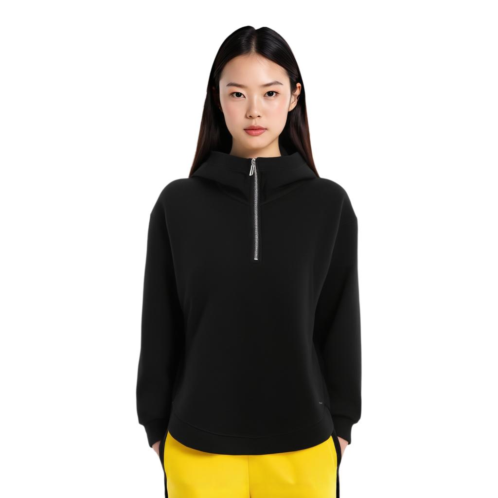 Li Ning Comfortable Simple Loose Casual Pullover Hoodie Women Hoodies Black AWDTA56-2