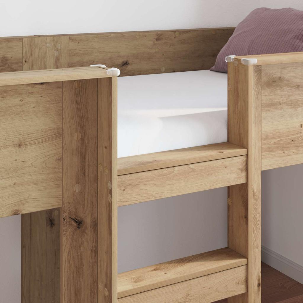 Bunk Bed for Kids Artisan Oak Finish 90 x 200 cm Particleboard