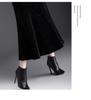 Black Velvet Sequin Fishtail Skirt - 2026 Spring High-Waisted Bodycon Skirt for Commuting