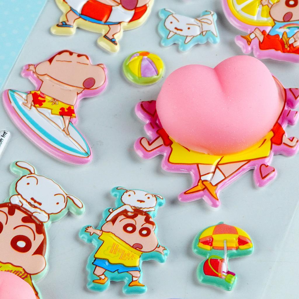 New Crayon Shin Pp Stickers Child Diy Mobile Phone Case Decompression Toys Pinch Music Decorative Stickers Account Stickers Gift