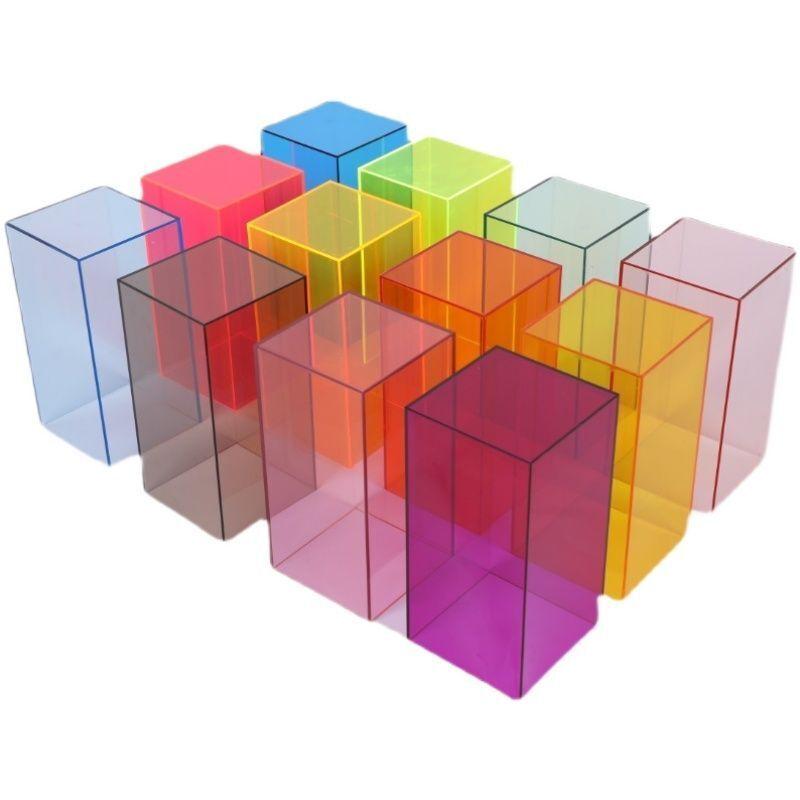 Acrylic Display Cabinet Shoe and Bag Display Stand,Window Display Stand,Colorful Lidless Display Cubes Box,Photography Props