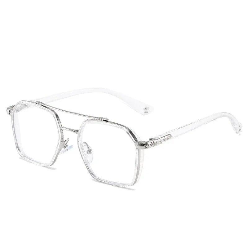 Men and Women Metal Glasses Retro Double Bridges Anti Blue Light Computer Mirror Reading and Playing Games Eye Protection 2023