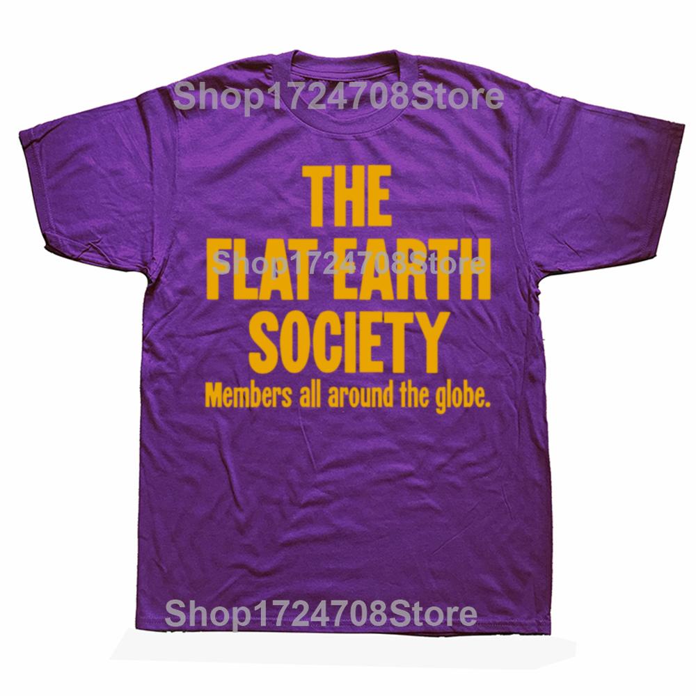 Funny The Flat Earth Society Members All Around The Globe Tshirts Men Fashion Casual Tshirt 100 Cotton Loose Oversized T Shirt