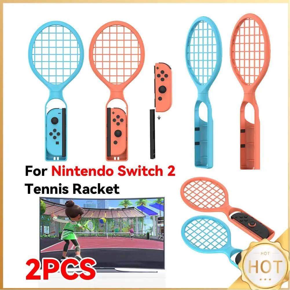 2PCS Tennis Racket for for Nintendo Switch 2/OLED Joy-Con Controller Tennis Racquet Grip with Wrist Strap Sports Accessories Kit