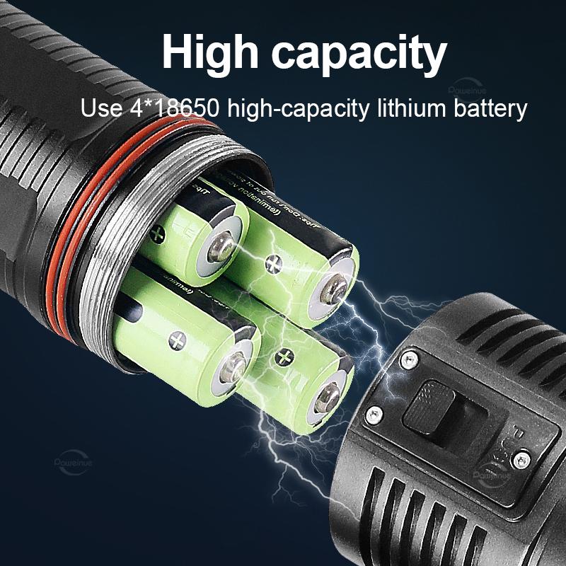 Powerful 7111111LM Diving Flashlight 1*T11 LED IPX8 Waterproof 611M Underwater Torch For Scuba Diving Camping