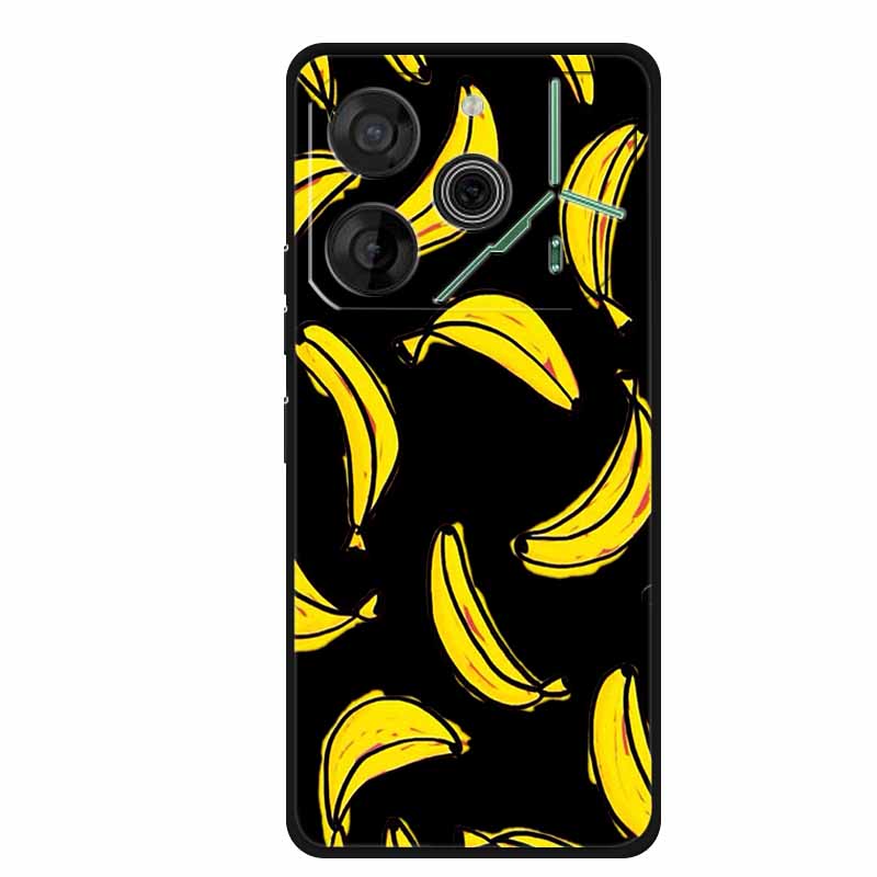 Black Silicone Case For Tecno Pova 6 Pro Phone Case Shockproof Soft Coque For Tecno Pova 6 Pro Back Cover Case Pova6 Pro Cartoon