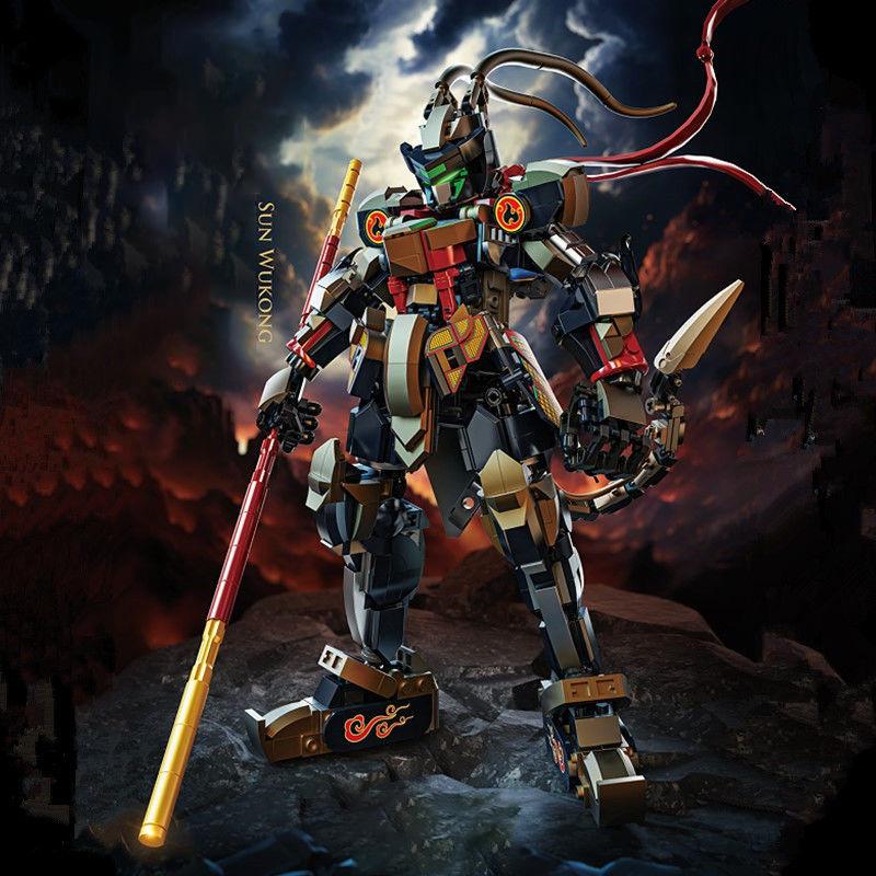 80029 Educational Toy Deformation Mecha Journey To The West Black Wukong Model Assembly Children'S Building Block Toy Gift