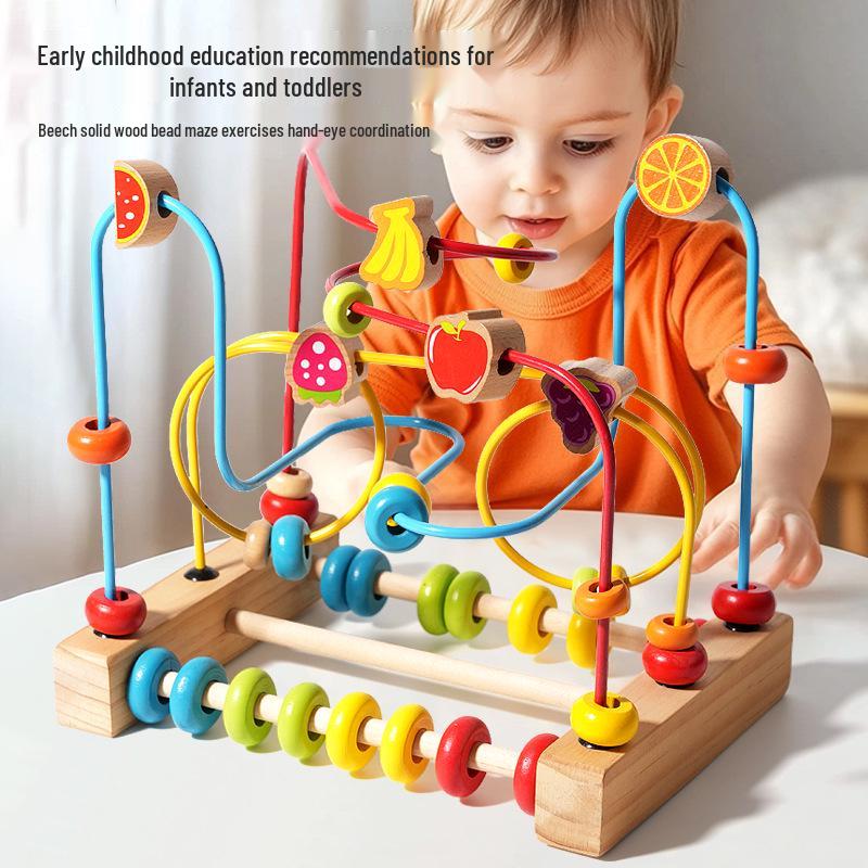 

Animal Bead Maze Stringing Set: Early Learning Building Blocks for 1-3 Year Olds