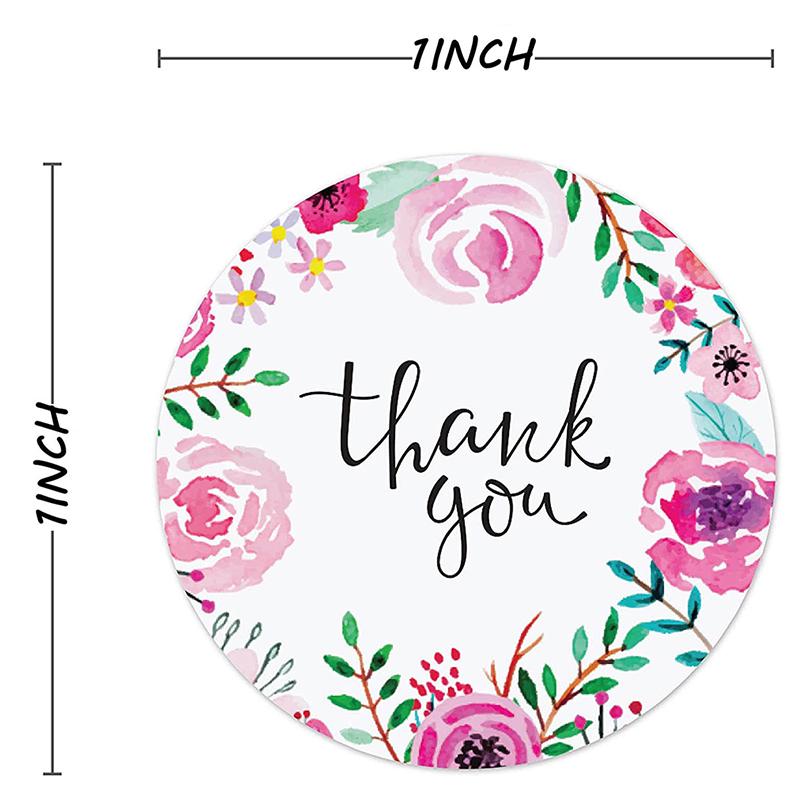 500 Labels/roll Thank You Sticker Seal Labes Flower Stationery Sticker