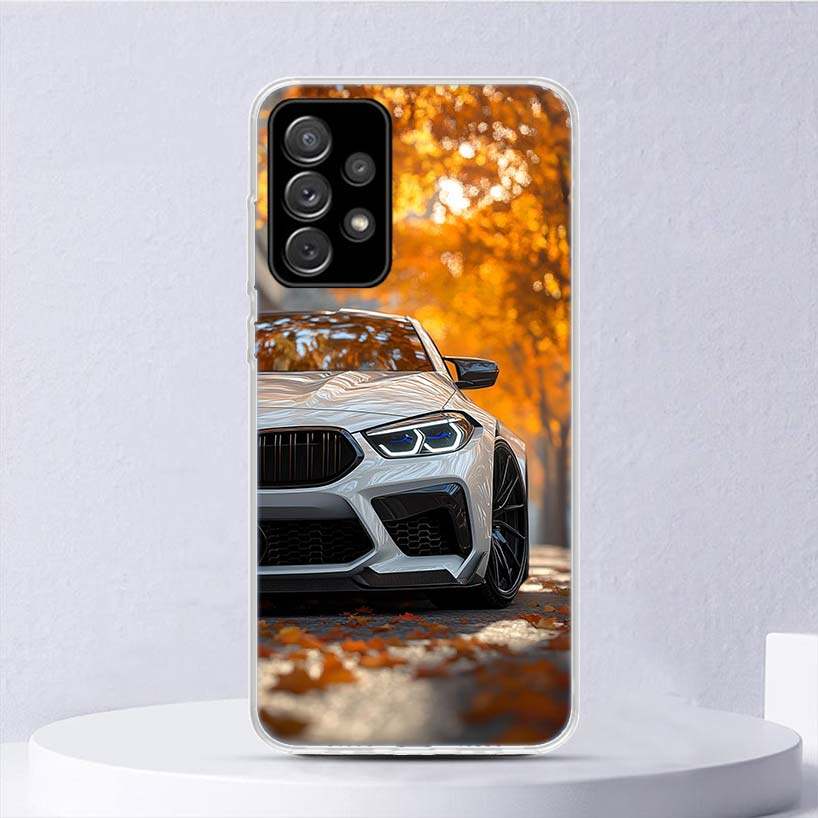 Black White Sport for B-BMW Soft Case For Samsung Galaxy A16 A15 A14 A13 A56 A55 A54 A53 Phone Cover A26 A36 A25 A35 A24 A34 A23