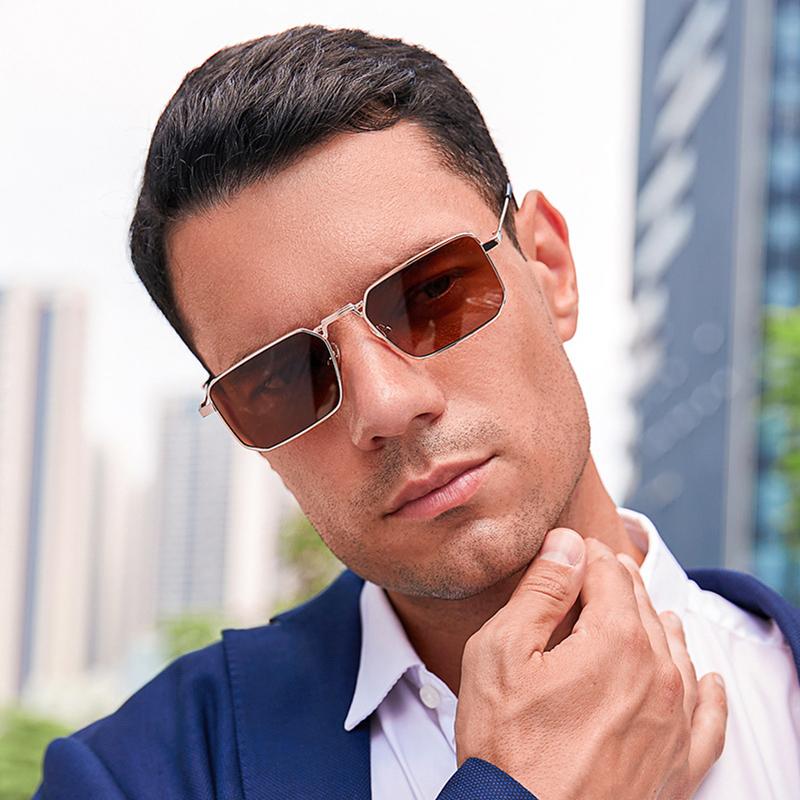 3pcs/set High Quality Rectangle Sunglasses Women Metal Frame Glasses Vintage Square Sun Glasses for Men Shades Female Eyewear