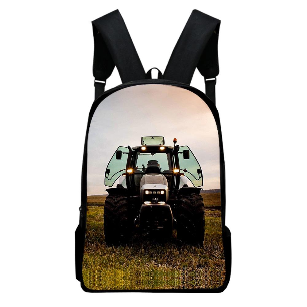 Klassiek Nieuwigheid tractorpatroon Notitieboek Rugzakken leerling Schooltassen 3D Print Oxford Waterdicht Jongens/Meisjes Laptop Rugzakken One size