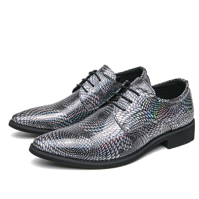 Men's Casual Leather Shoes Fashion Large Size New Pointed Leather Shoes Trend Pointed Leather Shoes Groom Wedding Shoes