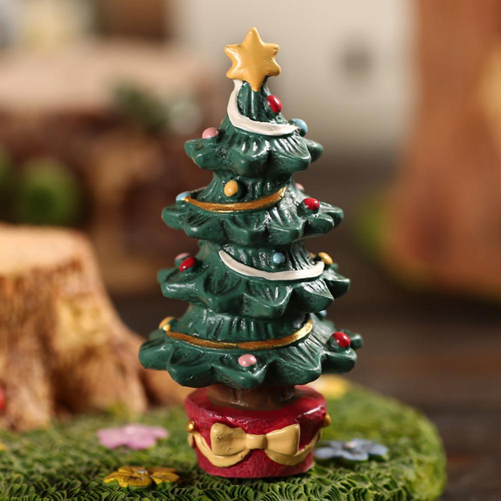 Fish Tank Aquarium Ornament Resin Christmas Tree Gift Box Ornament Christmas Landscaping Decor