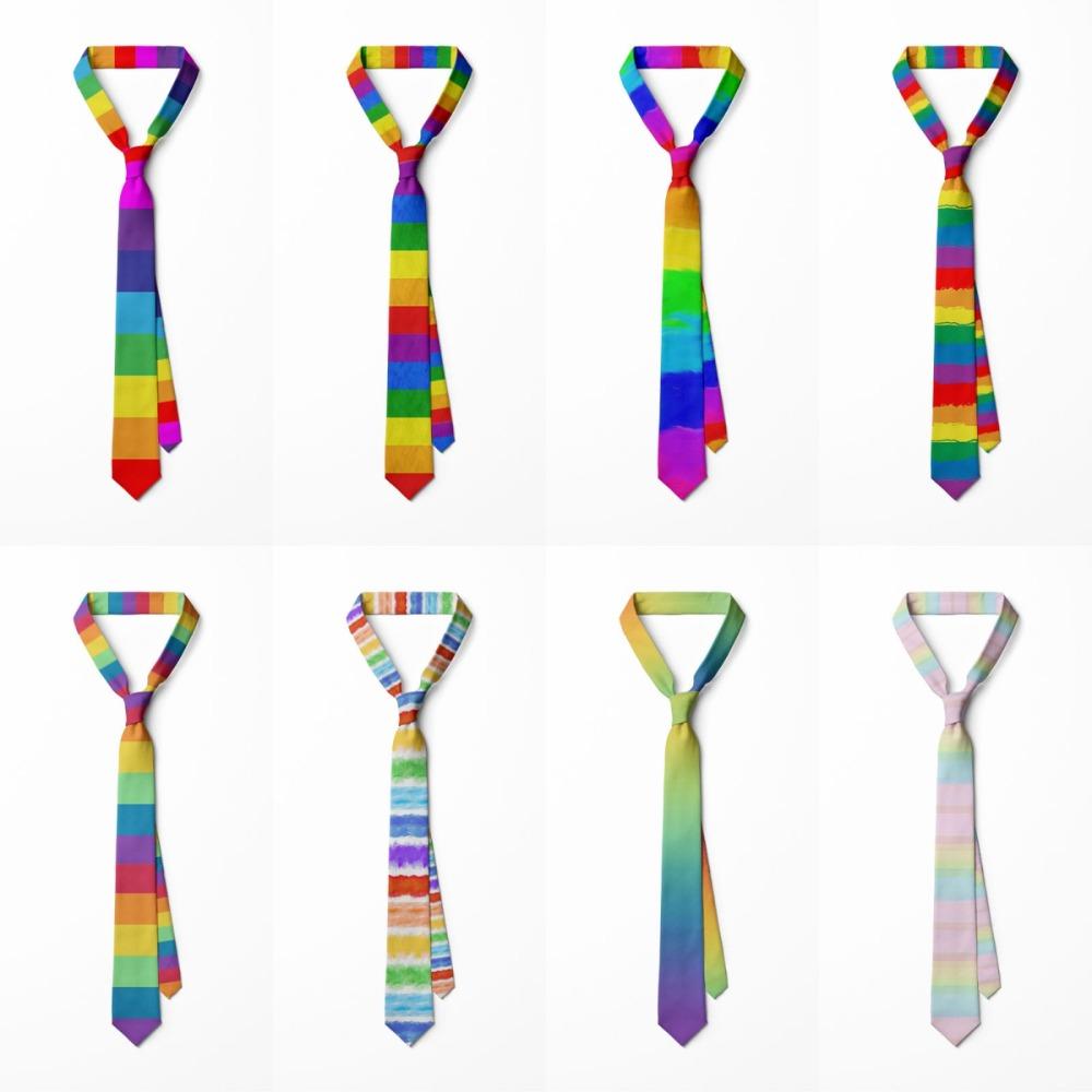Cravatta Arcobaleno Stretta Regolabile da Uomo Cravatta Casual Colorata Accessori per Abito