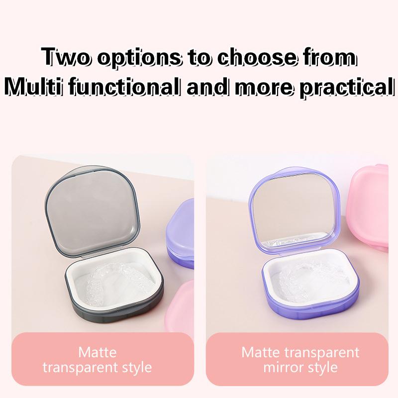 Úložná schránka na zubní protézy Přenosná schránka na umělé zuby pro starší osoby Neviditelné rovnátka Ortodontické pouzdro s krytem Prachotěsná nádoba