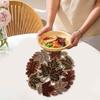 Bestickte Ahornblatt Runde Deckchen Platzsets mit Spitze Rund Herbst Tischset Tischläufer für Thanksgiving Herbst Ernte Deko