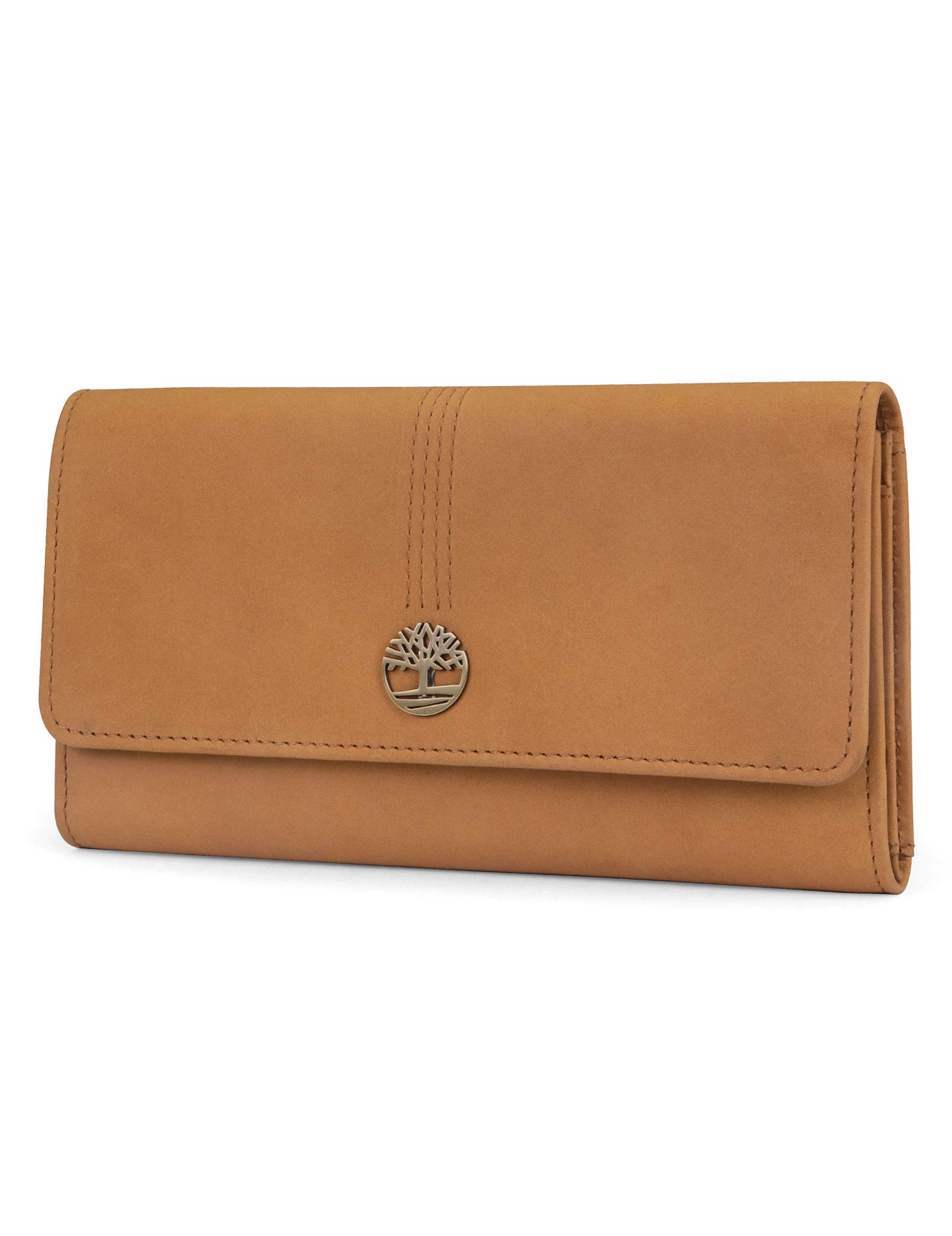 

Timberland Women s Leather RFID Flap Wallet Clutch Organizer, Beige, One Size