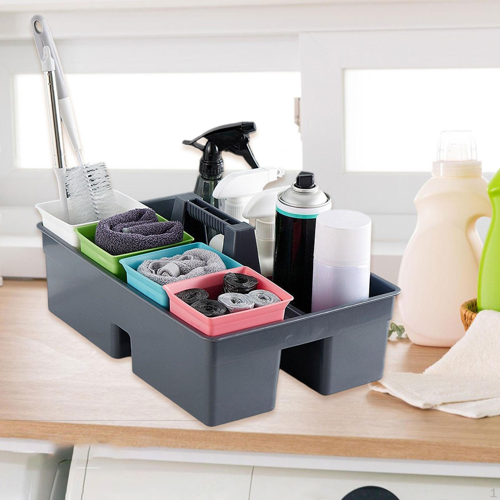 

1 Piece Cleaning Tool Basket Multipurpose Storage Box Handy PP Container Refined Craftsmanship S