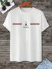 Summer 100% cotton men's loose size comfortable Paris letter print slim casual sports round neck short sleeve T-shirt top