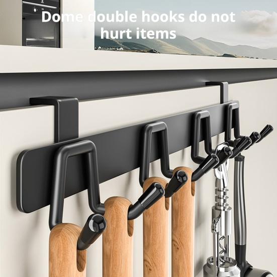 Wall Mounted Hanging Rack Storage Hook Rustproof Corrosion Resistant Strong Load-bearing Easy To Install Kitchen Utensil Rack Tableware Hanger