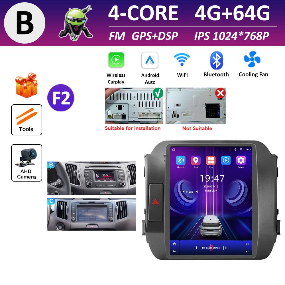 Car Multimedia Video Audio Player for KIA Sportage 3 SL 2010 2011 2012 2013 - 2016 Wireless Carplay WIFI DSP Stereo Bluetooth 4G
