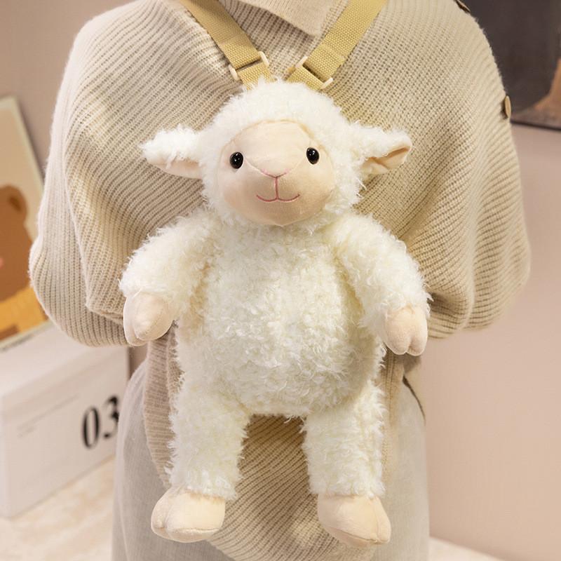 Plüschtier-Rucksack für Kinder, Mädchen und Jungen, niedlicher Löwe, Giraffe, Schaf, mit PP-Baumwollfüllung