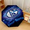 Schalke 04 FC Automatic 3‑Fold Umbrella 8‑Rib Windproof Folding Umbrella Sun Rain Protection For Outdoor Travel Daily Use