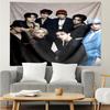 1PC K-pop Stars And Cute Bears K-pop music group Tapestry Accessories for Bedroom,Livingroom, dormitory Room Wall Decor Fan Birthday Gifts