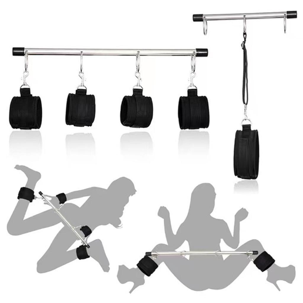 Sex Bondage Set Sex Handcuff Neck Collar Spreader Bar Steel Pipe Hand Leg Straps Restraints Slave Fetish SM Aldult Sex Toys