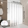 White Striped Shower Curtain with Horizontal Line Design, Simple and Refreshing Style, Shower Partition Curtain
