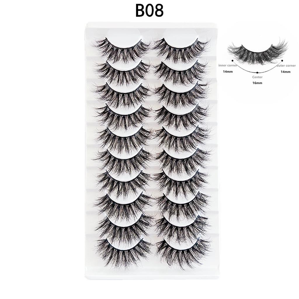Messy Fried Hair Artificial Imitation Mink Eyelashes False Eyelashes Faux Mink Eyelashes Ten Pairs