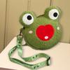Plush Shoulder Bag Animal Shape Frog Crossbody Bag for Walking Party Girls