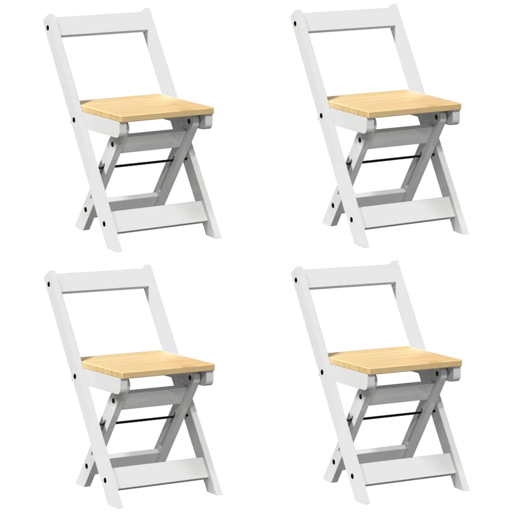 Vidaxl Corona Dining Chairs, Folding, 4 Pcs, White, Pine