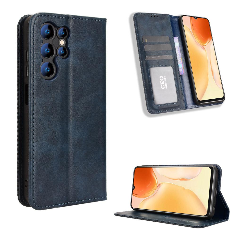 Кожаный чехол-бумажник с подставкой, ретро-текстурой для Oukitel C1 Pro / Oukitel C1 C
