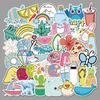 50 Purple Cartoon Graffiti Stickers for Suitcase, Water Bottle, Skateboard, Refrigerator - Waterproof and Mixable Decals