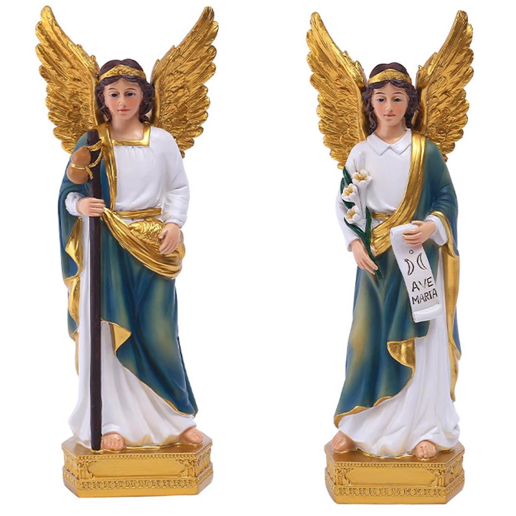 Classical Saint Raphael Saint Gallen Angel Statue Ornaments Christmas Gift Resin Crafts.