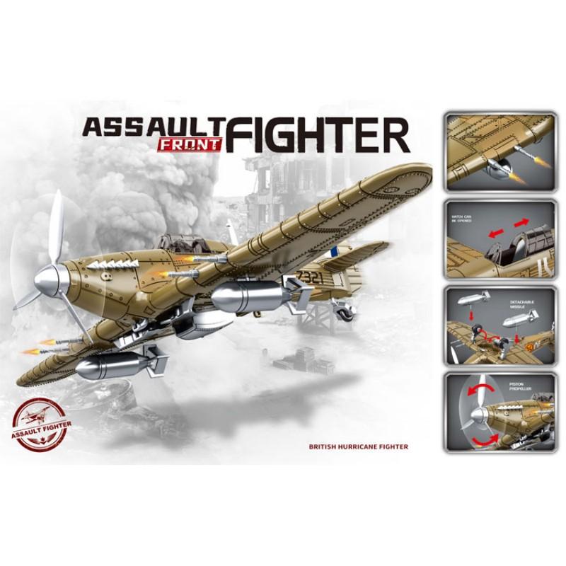 British Hurricane Plastic Fighter Aircraft Model Building Block Set Educational Toy for Adults And Kids Gift Retro military toys